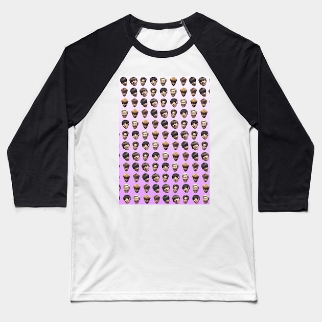 BTS (Bangtan Sonyeondan) FUNNY DERP FACES GRADIENT PINK Baseball T-Shirt by NiamhYoungArt